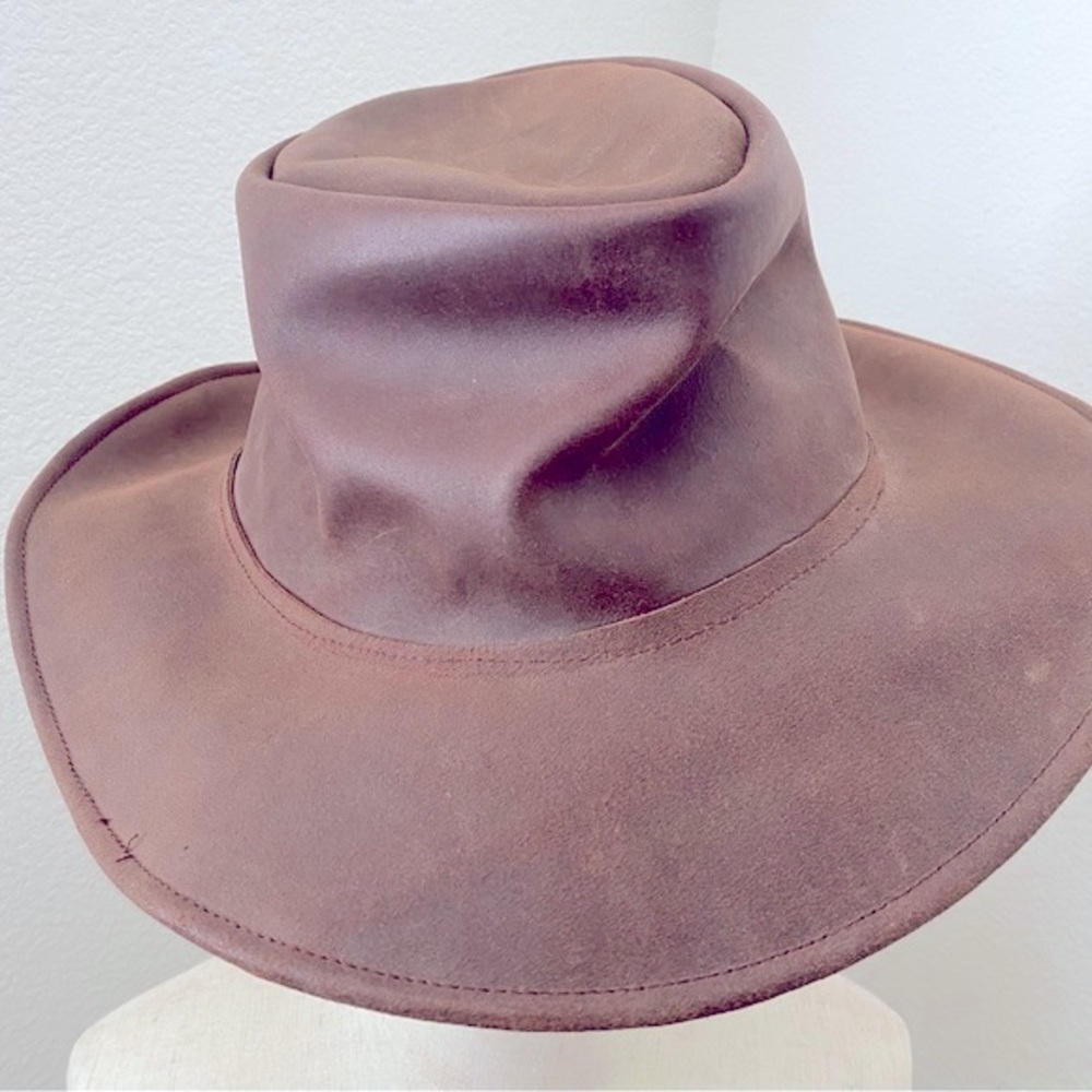 Genuine Leather Hat with a Western Style
